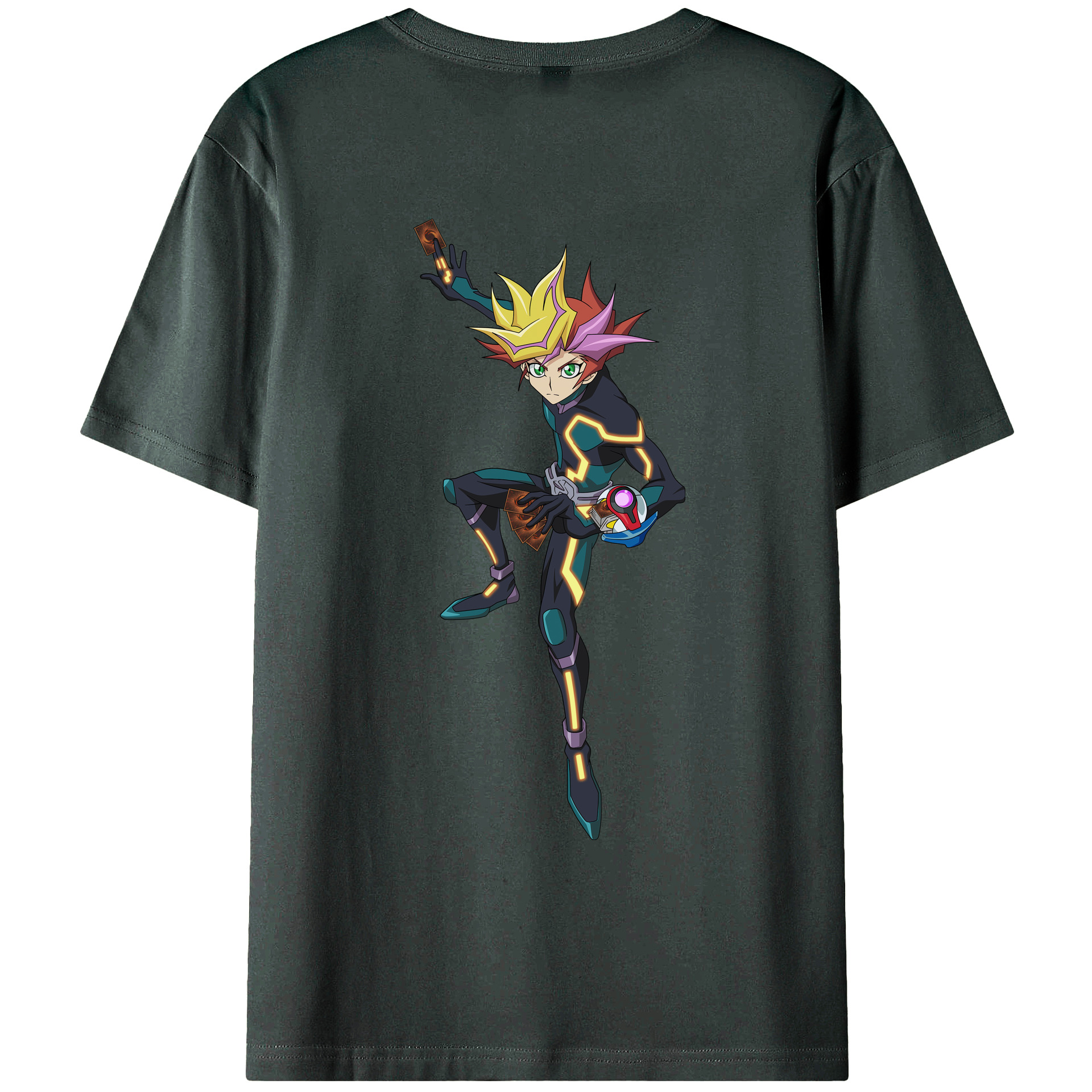 （画像用） 遊☆戯☆王 Yu-Gi-Oh! 綿100％ メンズ半袖Tシャツ（バックプリント） 通気性
